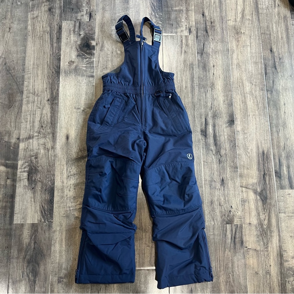 Lands End Kids Squall Waterproof Insulated Iron Knee Snow Bibs Blue Size 5